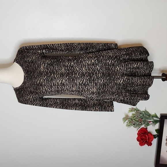 NEW MICHAEL Michael Kors Flounce Tiger Metallic Dress Animal Print Designer - Picture 2 of 13